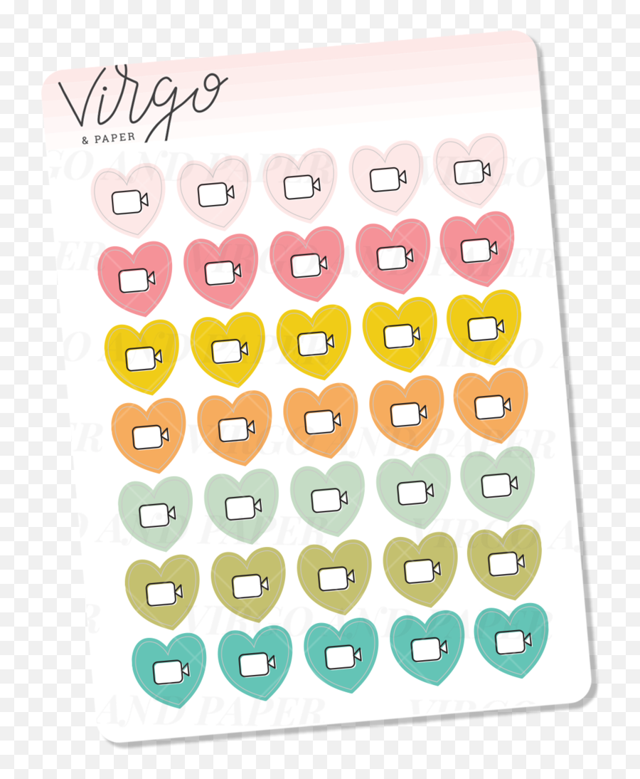 Video Call Filming Heart Icons Mini Sticker Sheet - Happy Emoji,Transparent Sticker Paper