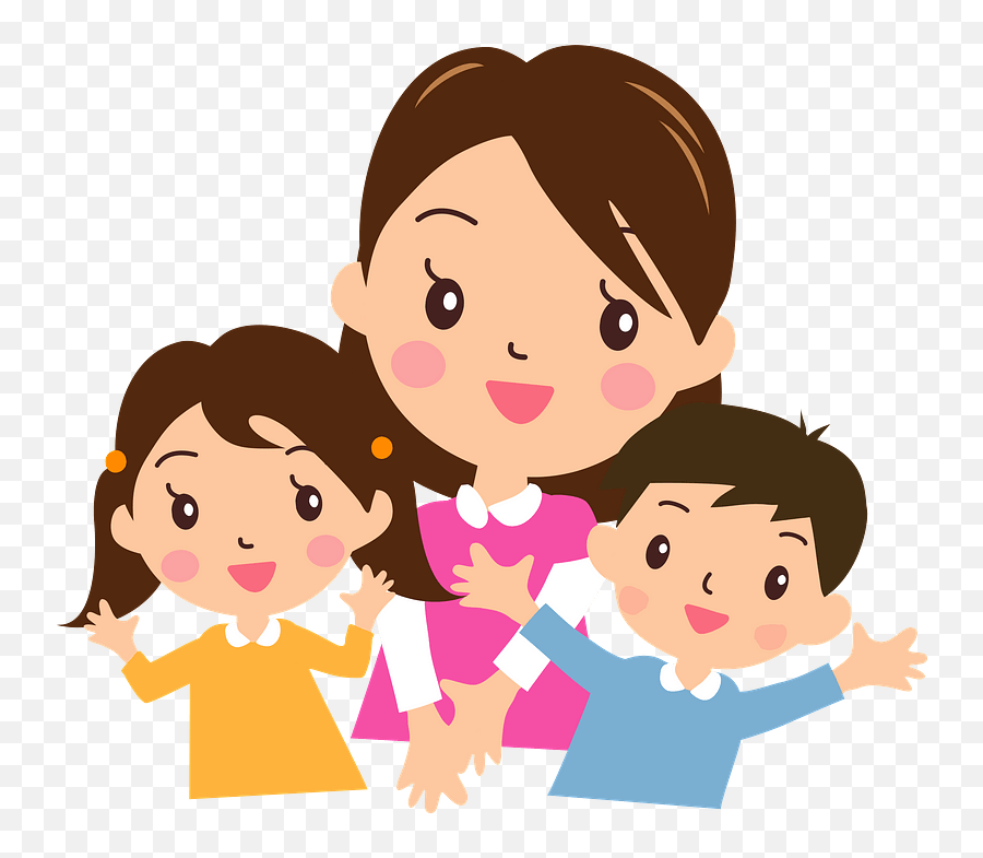 Mother With Daughter And Son Clipart Emoji,Son Clipart