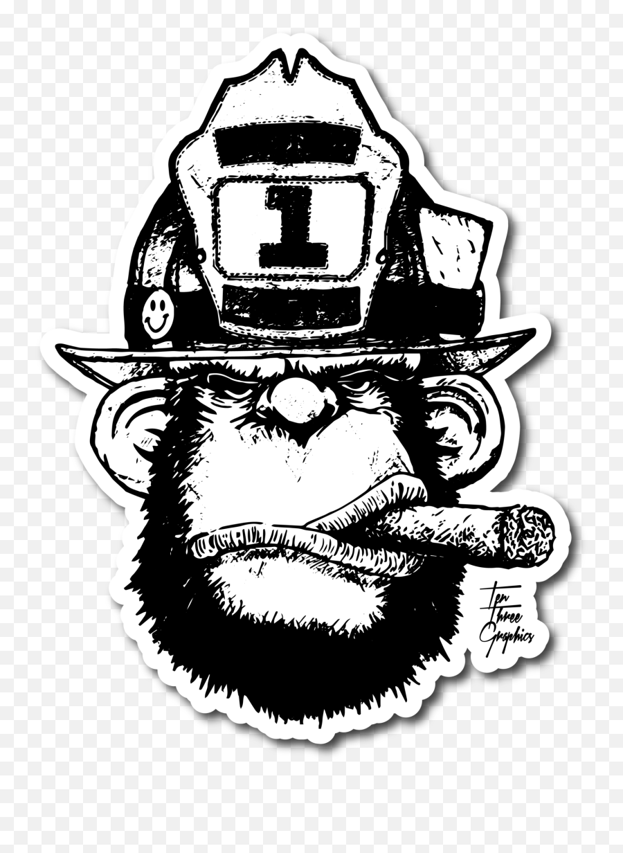 Gorilla Firefighters Fire Fighter Tattoos Firefighter Emoji,Cigar Clipart Black And White
