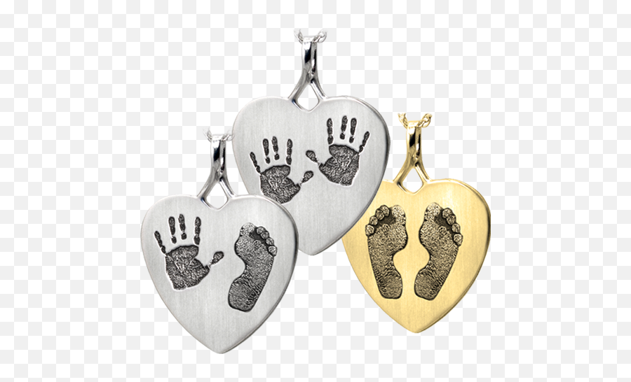 Wholesale 2 Prints Heart Pendant Personalized Jewelry Emoji,Baby Footprint Png