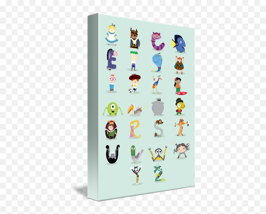 Disney Characters Abc By Mj Da Luz Emoji,Disney Characters Transparent