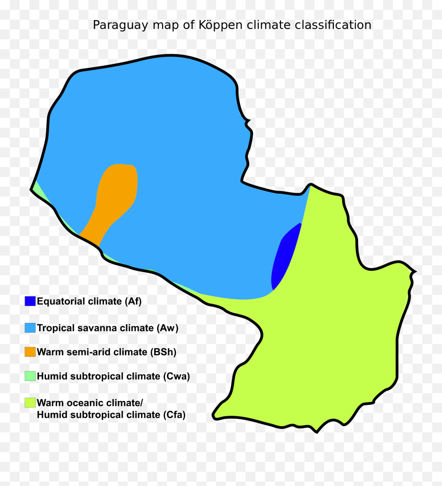 Latin America - Climate Map Of Paraguay Clipart Full Size Emoji,Climate Clipart
