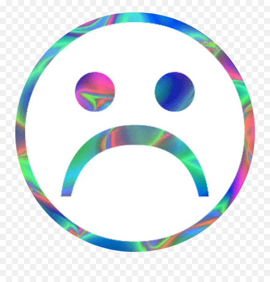 Vaporwave Sad Face Png Transparent Png - Dot Emoji,Sad Face Png