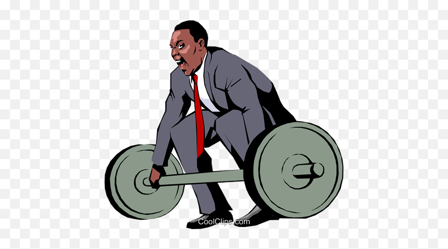 Businessman Lifting Weights Royalty - Weight Training Emoji,Weights Clipart