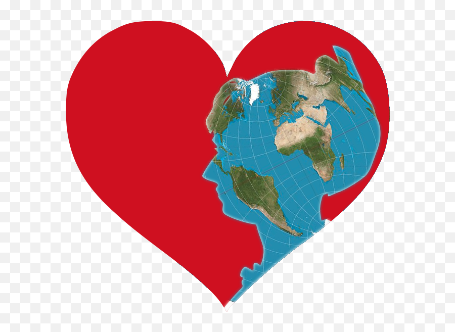 Download Heart World Map File Women In - Language Emoji,World Map Logo
