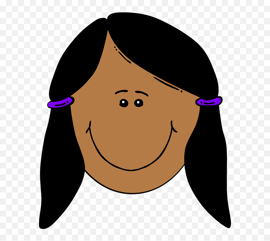 Girl Face Black Hair - Free Vector Graphic On Pixabay Emoji,Girl Face Png
