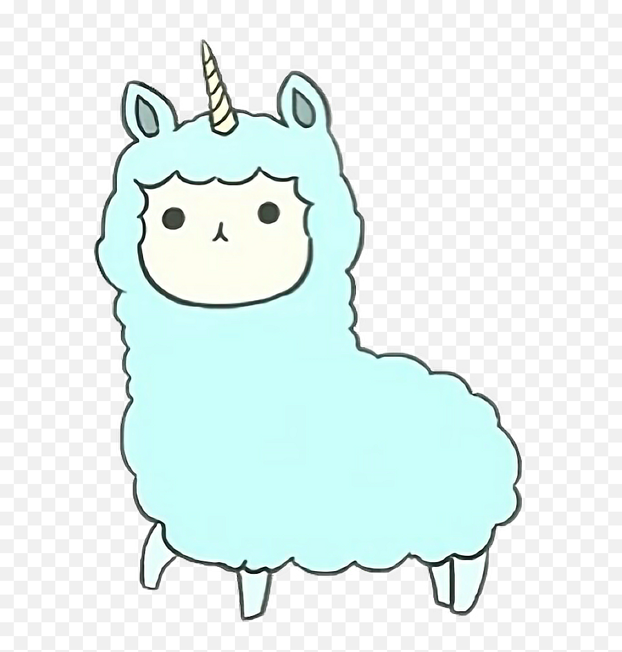 Unicorn Blue Llama Alpaca Cartoon Fluffy Freetoedit Emoji,Llamas Clipart