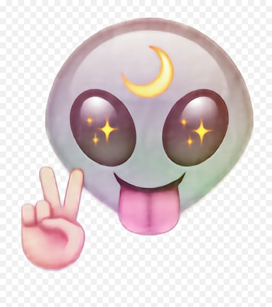 Alien Moon Emoji - Alien Girl Emoji Png Full Size Png,Alien Emoji Png