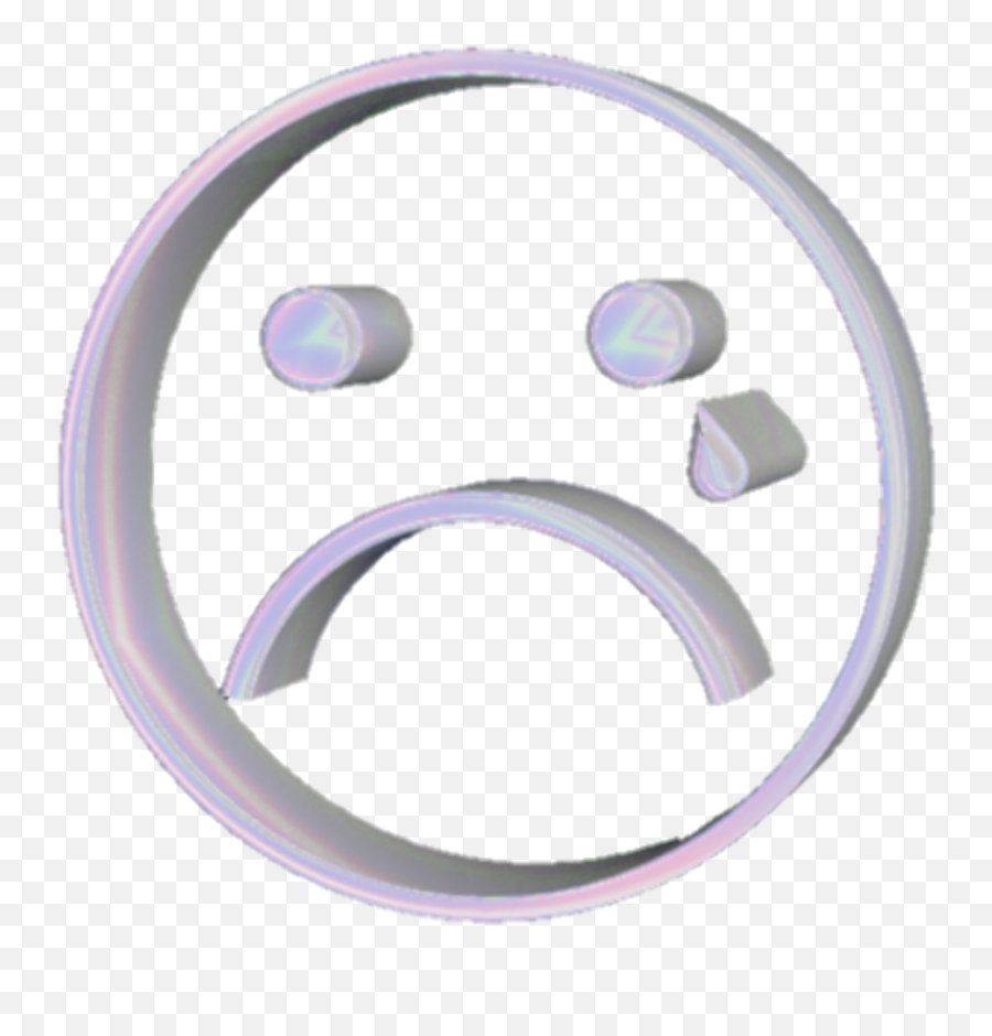 Download Sad Vaporwave Holographic - Dot Emoji,Sad Face Png