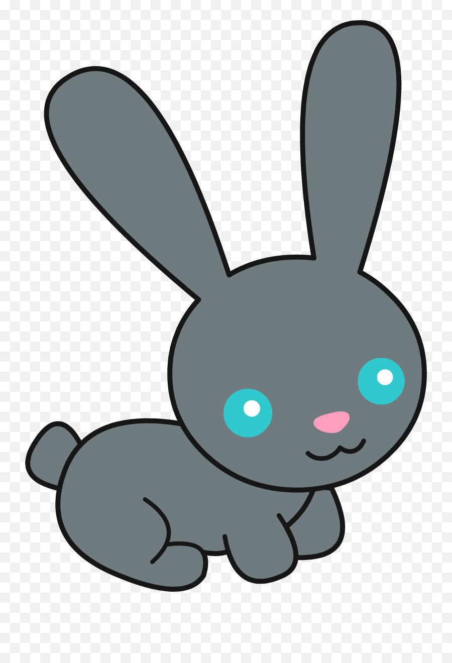 Cartoon Gray Rabbit With Blue Eyes Free Image Download - Cute Bunny Clipart Emoji,Fall Festival Clipart