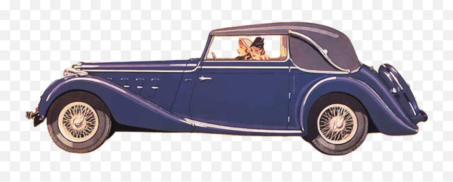 Car Classic Drive Automobile Girl - Old Car Png Transparent Emoji,Vintage Car Clipart