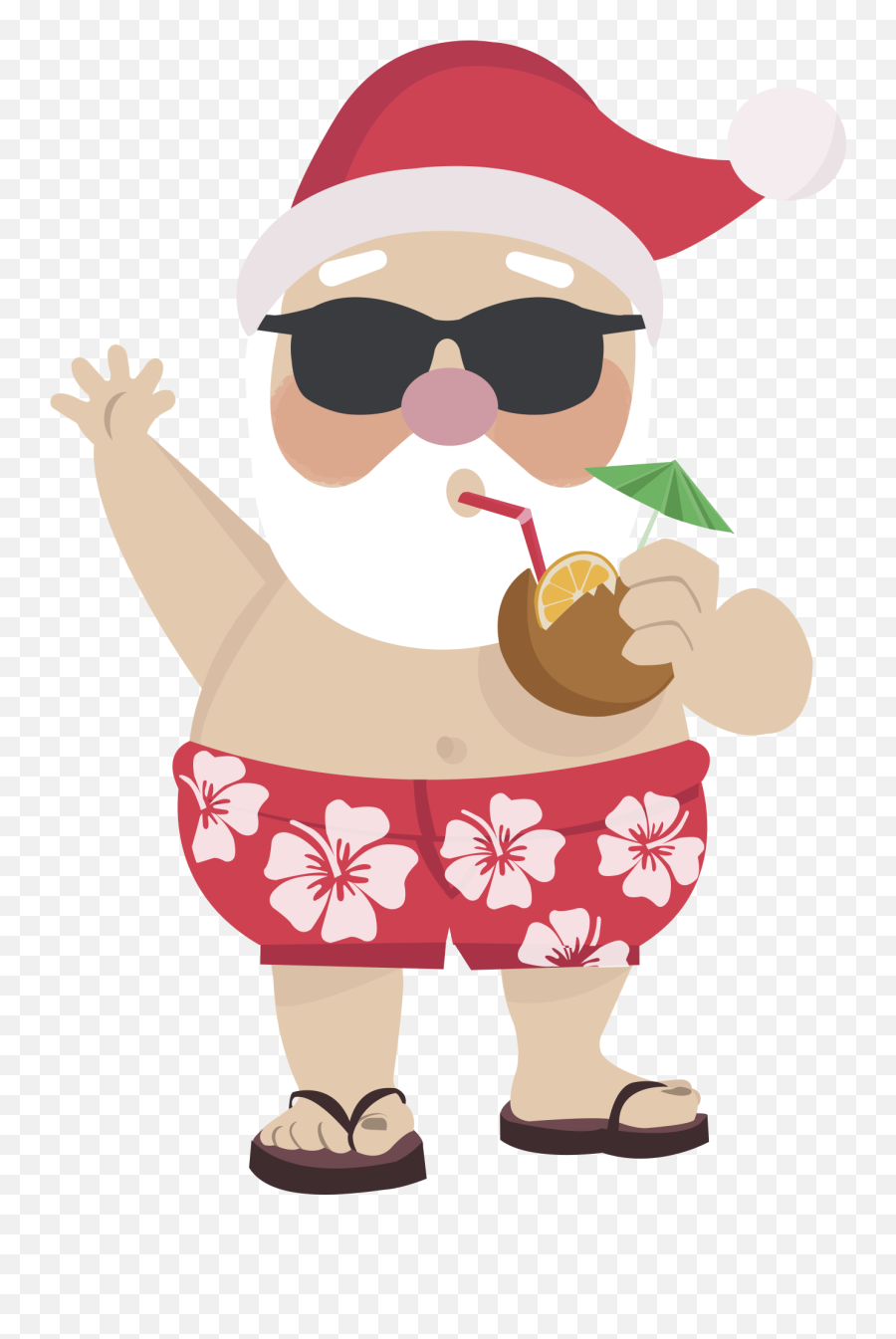Wearing Claus Santa Pants Png Download Free Christmas - Summer Santa Clipart Emoji,Christmas Clipart