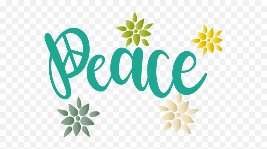 Peace Logo Floral Design Leaf - Decorative Emoji,Peace Logo