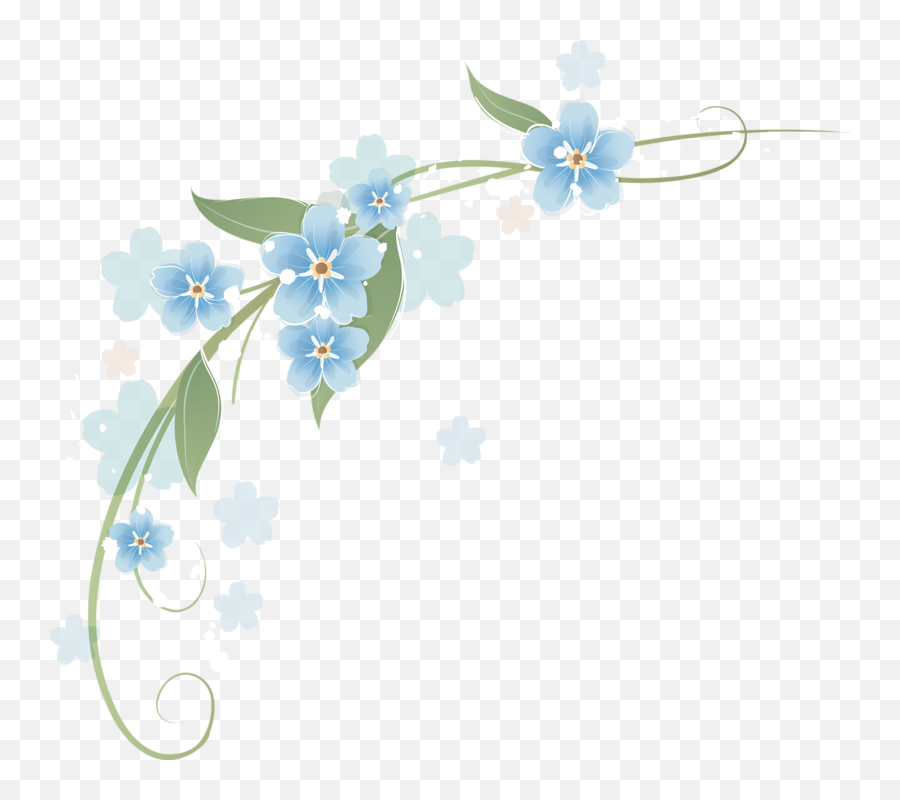 Flower Background Wallpaper Flower Art - Border Blue Flowers Transparent Emoji,Forget Me Not Flowers Clipart