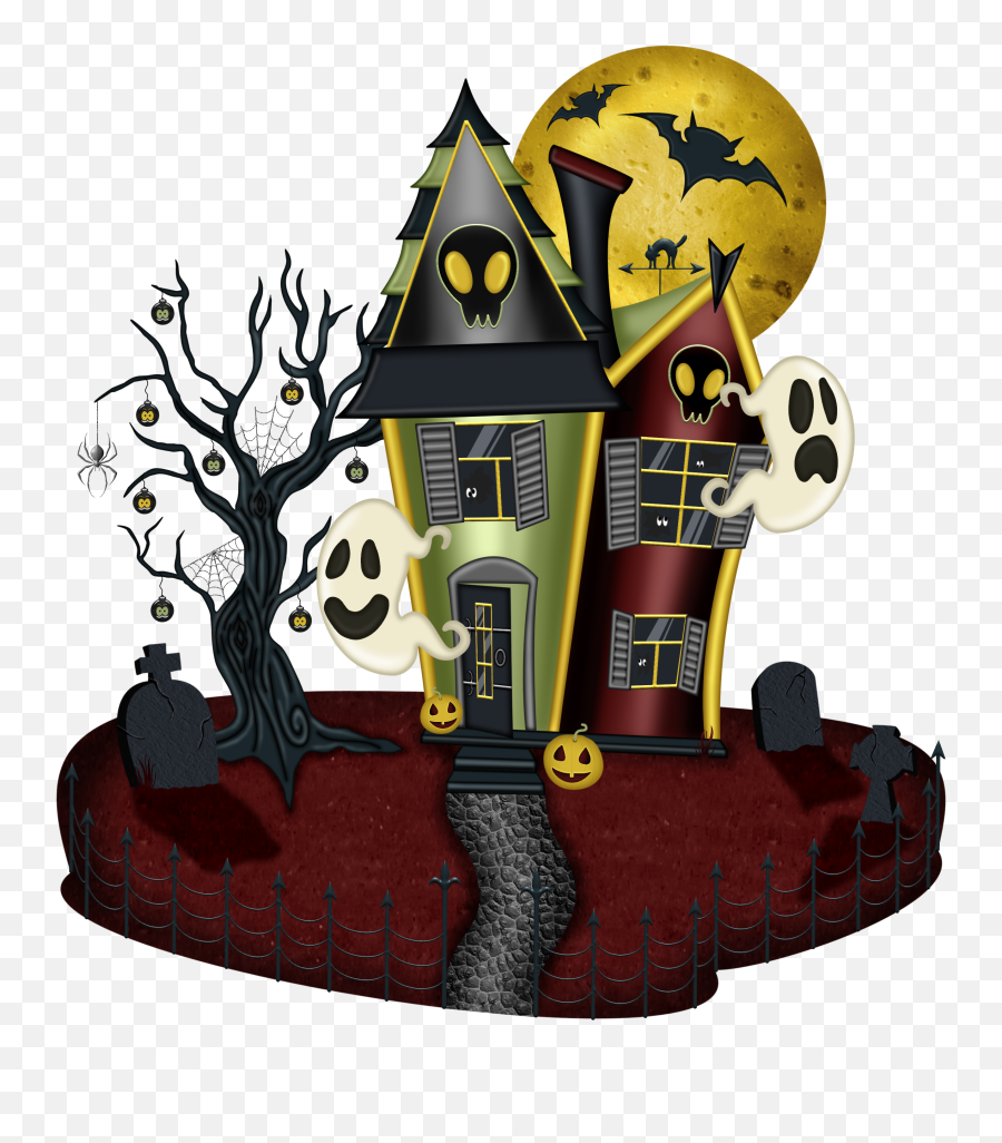 Halloween Hayride Clip Art - Halloween House Clipart Png Emoji,Hayride Clipart