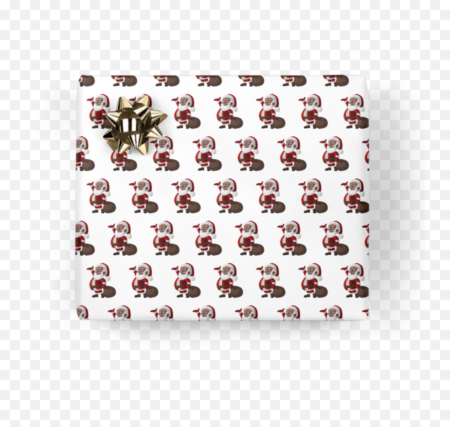 Clarence Claus Gift Wrap - Black Santa Wrapping Paper Emoji,Santa Transparent