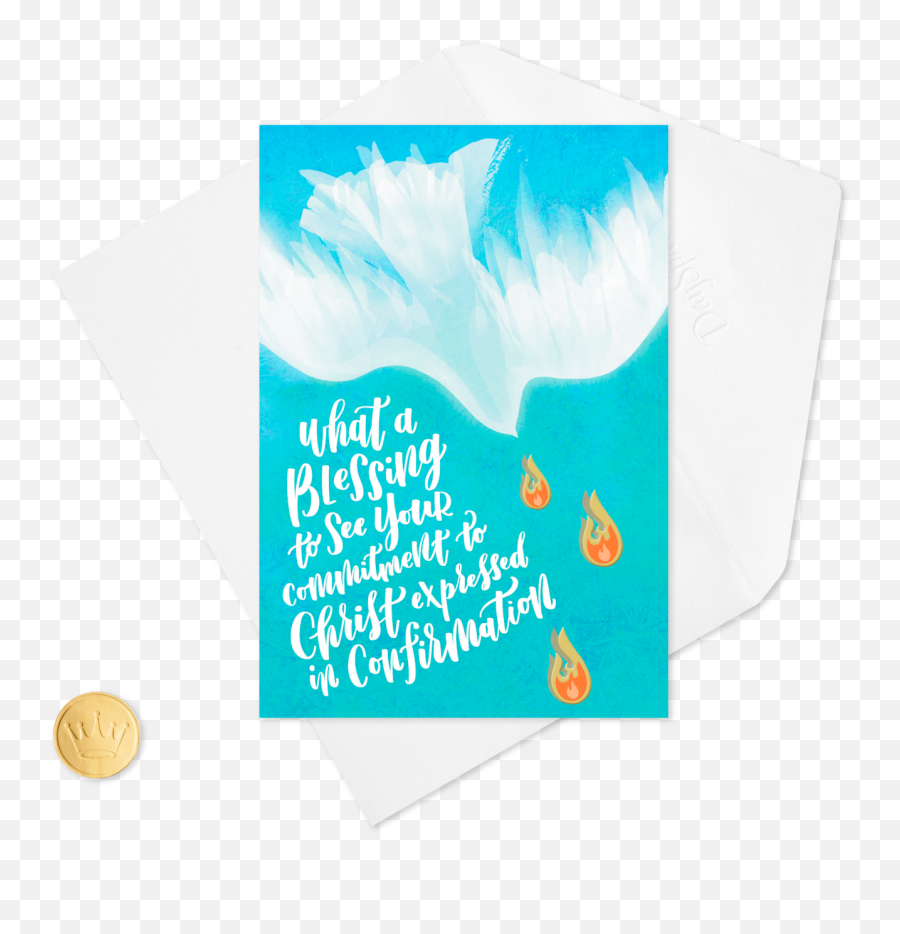 Dove And Flames Confirmation Card - Illustration Clipart Language Emoji,Confirmation Clipart