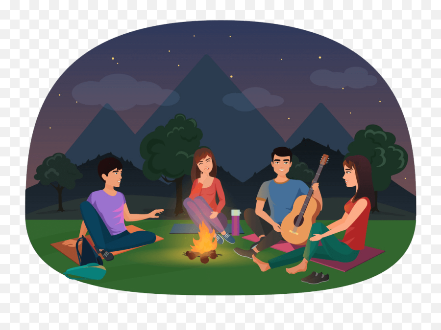 Night Camping Clipart Transparent - Clipart World Emoji,Transparent People