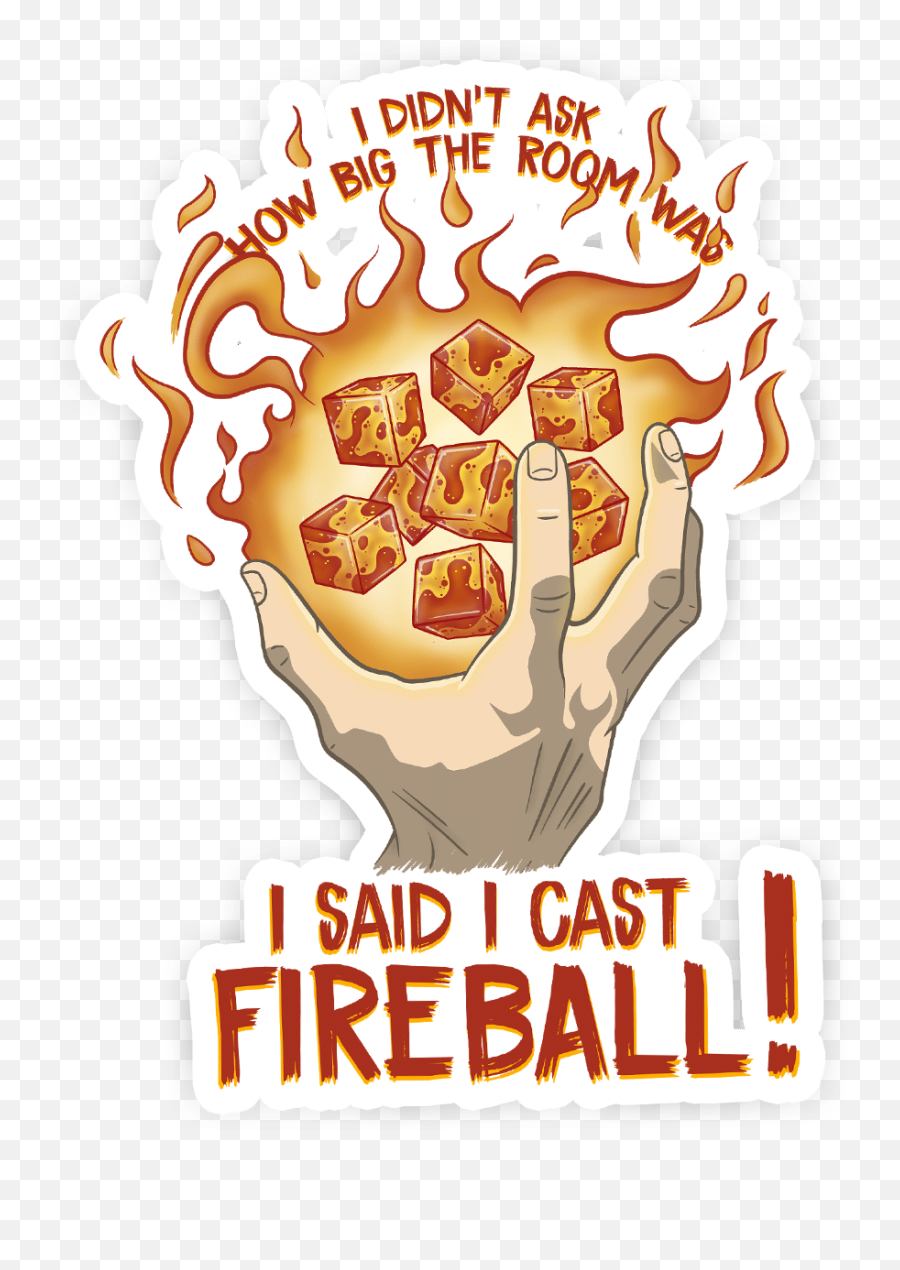 I Cast Fireball Sticker 8d6 - Glassstaffcom Emoji,Fireball Png Transparent