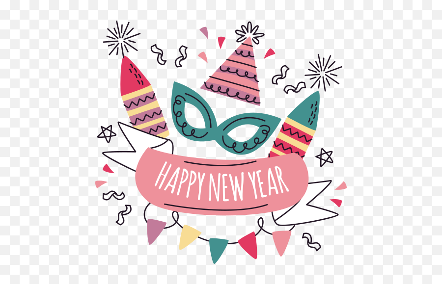 Happy New Year Stickers - Free Holidays Stickers Emoji,New Years Hat Png