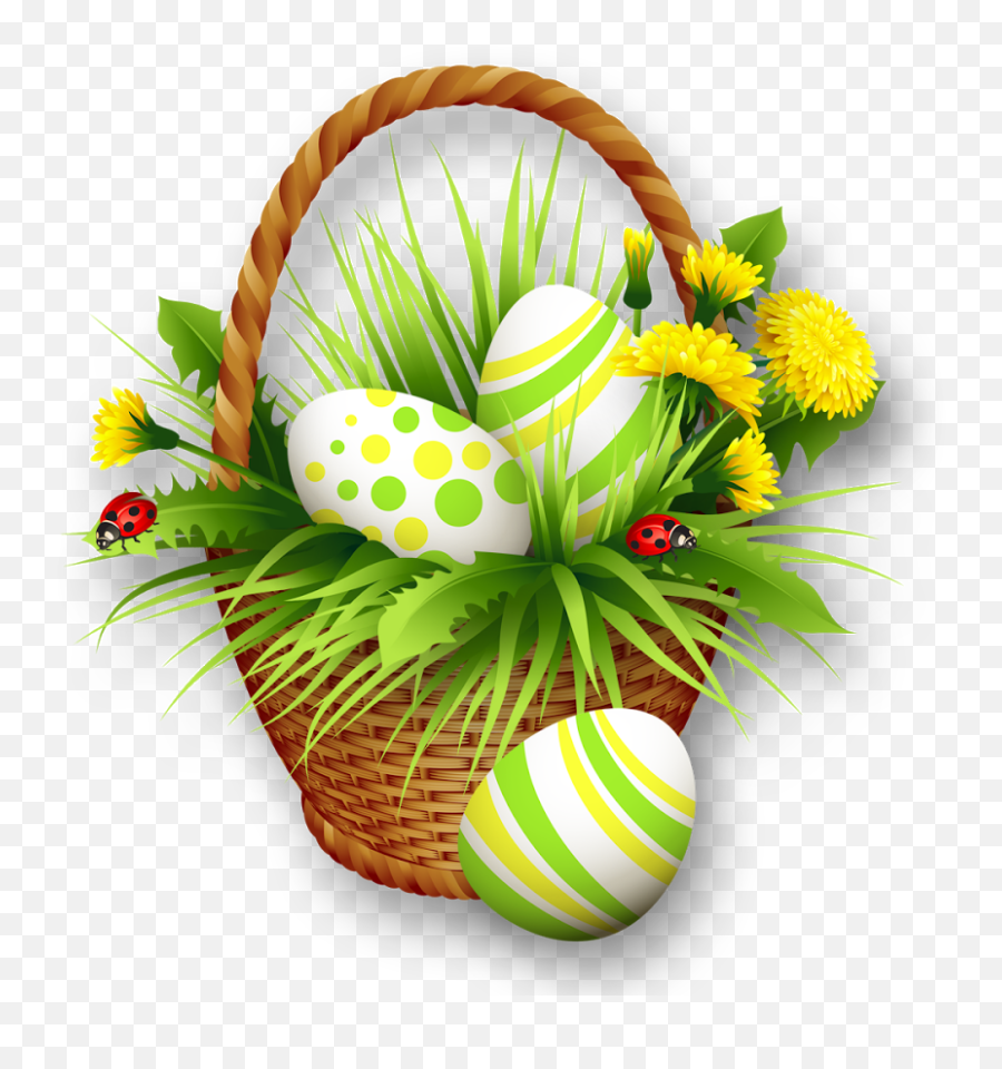 Free Easter Basket Bunny Png Transparent Images Download - Easter Eggs Basket Transparent Background Emoji,Easter Basket Clipart