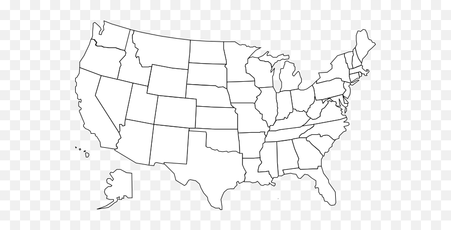Clipart Usa Map - White United States Map Png Emoji,Usa Clipart