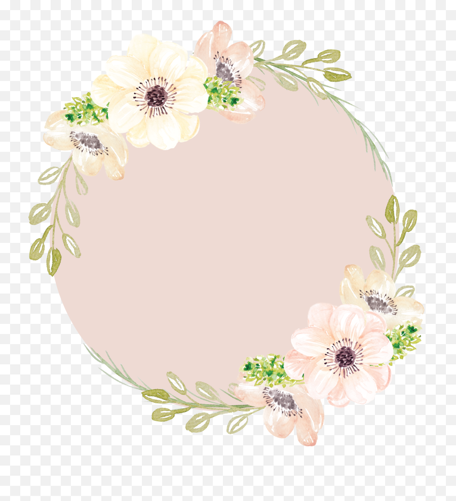 Download Pink Watercolor Garlands Flowers Painting Hand - Floral Emoji,Pink Watercolor Png