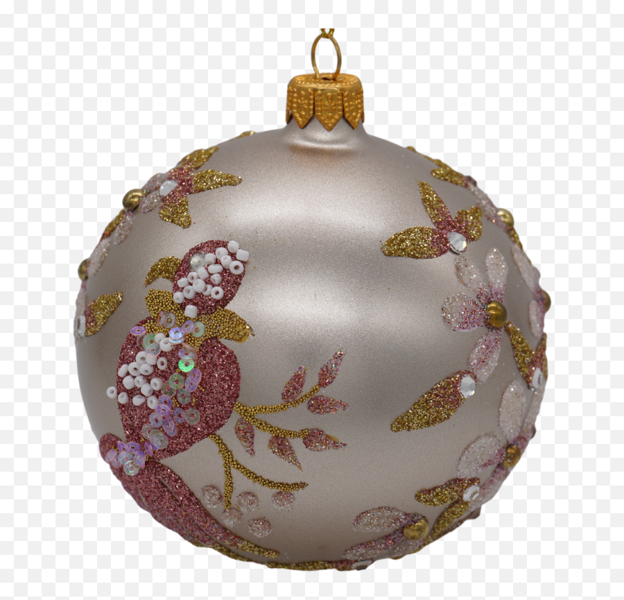 100082 - Christmasornamentgoldpinkglitterfront English Sparkly Emoji,Pink Glitter Png