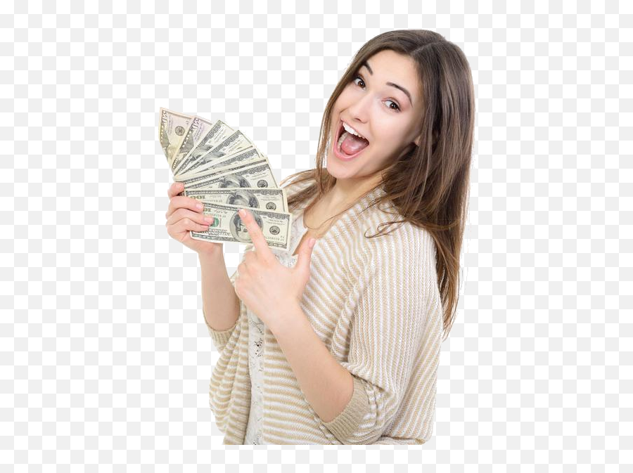 Download Girls And Money Png Png Image - People Holding Money Smiling Emoji,No Money Png