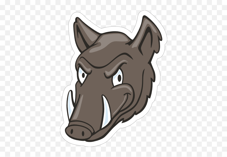Serious Boar Head Mascot Sticker Emoji,Trojan Head Clipart