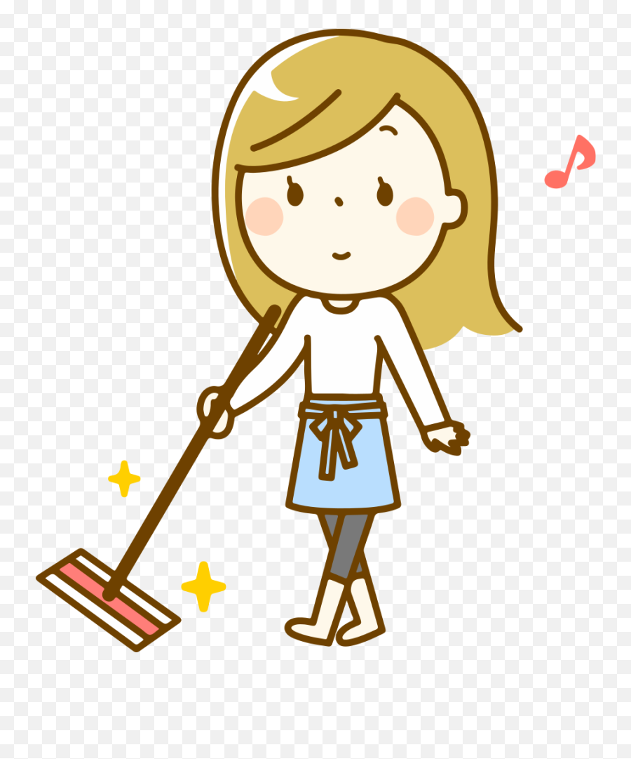 Onlinelabels Clip Art - Girl Mopping Floor Clipart Emoji,Mop Clipart