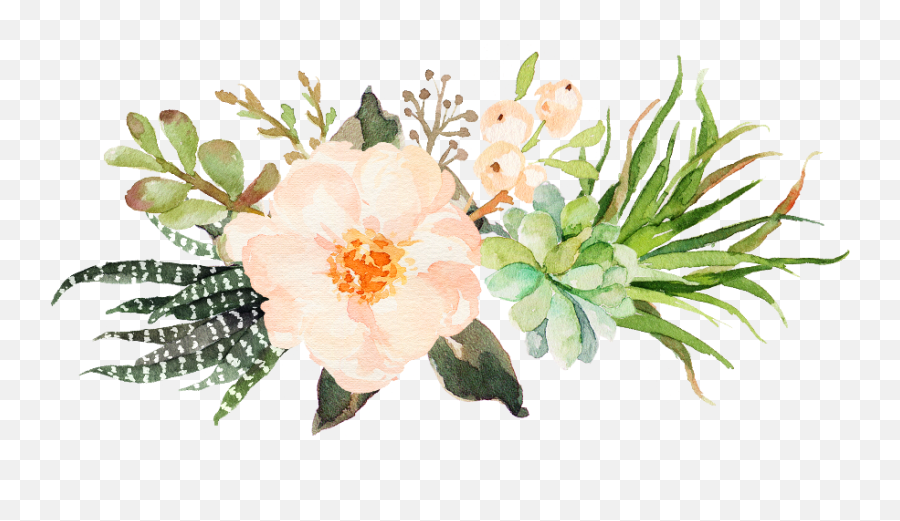 Download Hd Watercolor Background Png - Watercolor Peach Flowers Png Emoji,Watercolor Background Png