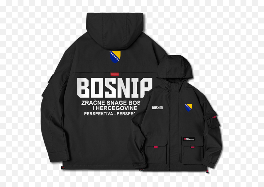 Bosnia And Herzegovina Bih Men Jacket - Hooded Emoji,Logo Jackets