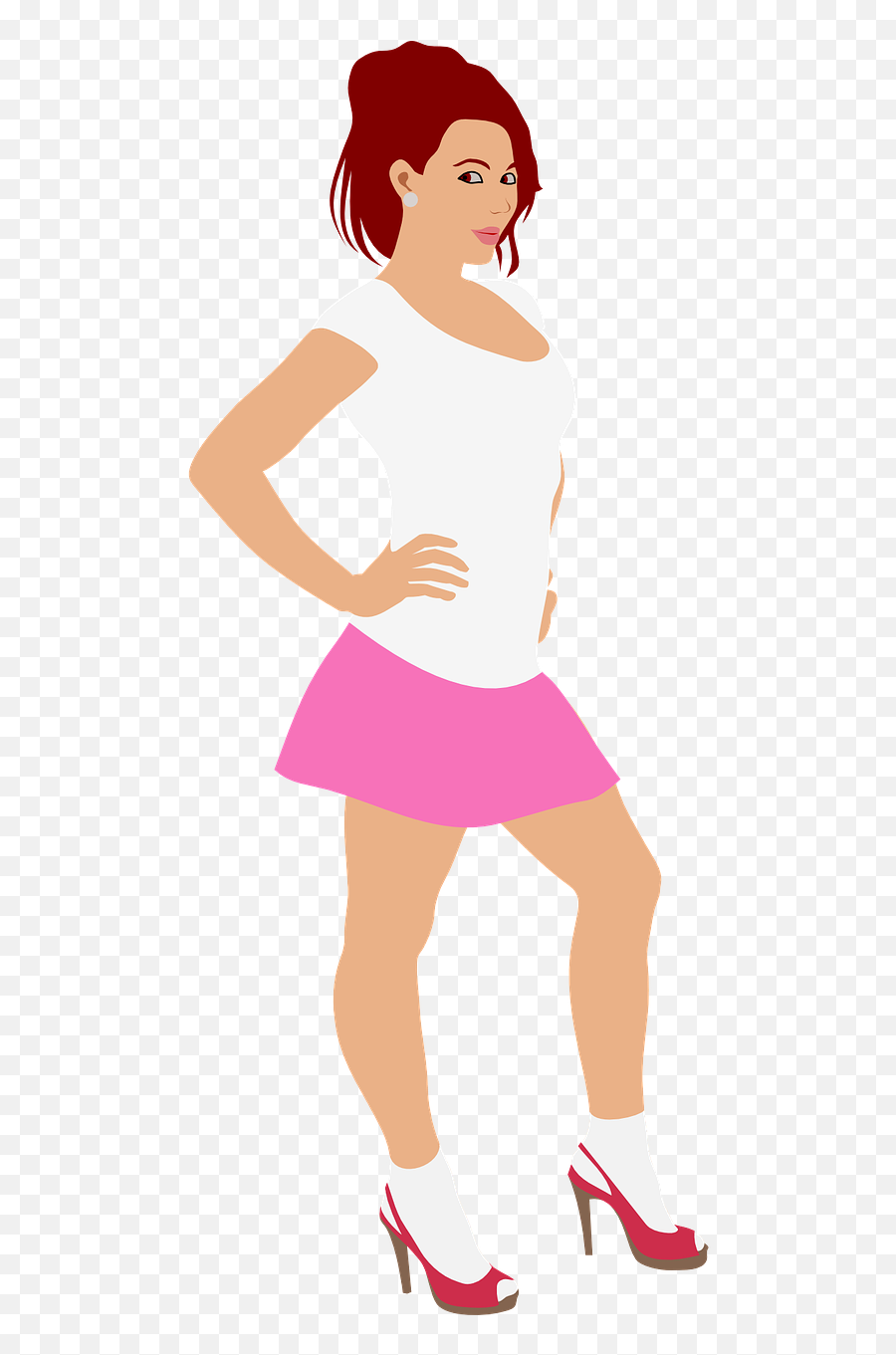 Girl High - Heel Short Skirt White Free Vector Graphic On Emoji,Skirt Png