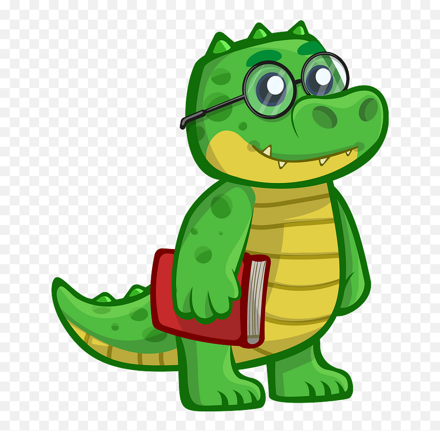 Nerd Crocodile Clipart - Cute Gator Emoji,Crocodile Clipart