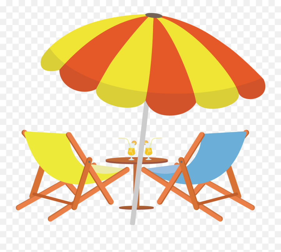 Beach Umbrella Vector Png Clipart - Vector Beach Umbrella Png Emoji,Beach Umbrella Clipart