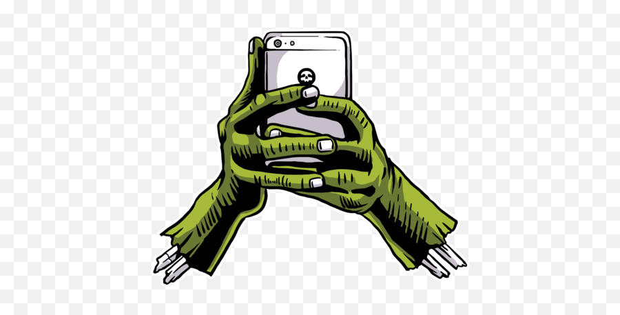 Zombie Phone Hands Horror T - Shirt Horror Phone Png Emoji,Zombie Hand Png