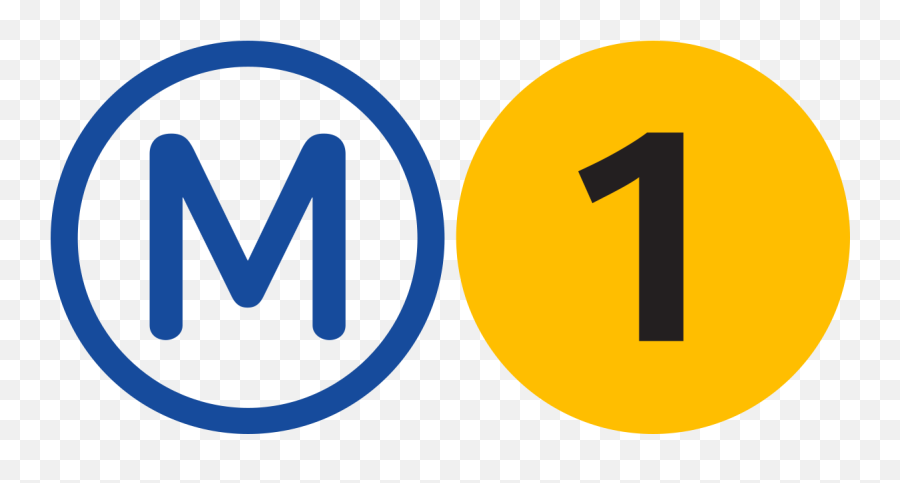 Logo Ligne 1 - Logo Metro 1 Png Emoji,1 Logo