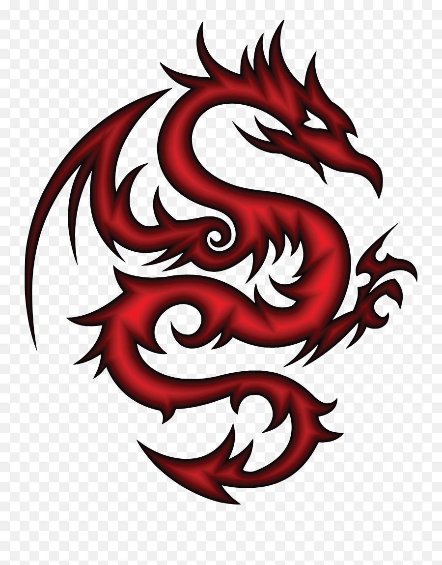 Tribal Dragon Face Tattoo Clipart - Tribal Dragon Red Tattoo Emoji,Face Tattoo Png
