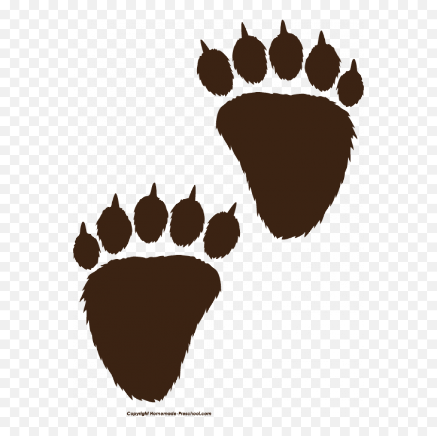 Bear Paw Print - Brown Bear Paws Clipart Emoji,Paw Print Clipart