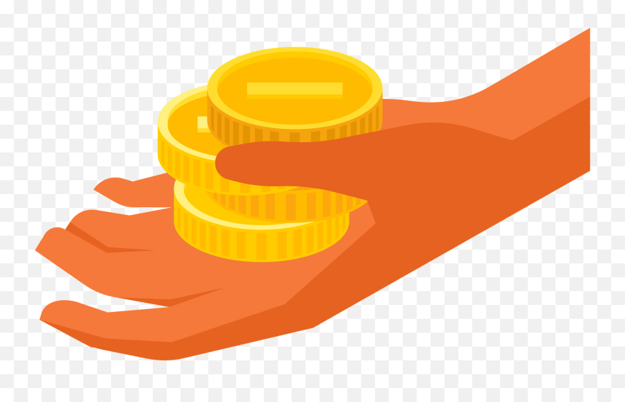 Hand With Coins Clipart - Illustration Emoji,Coin Clipart