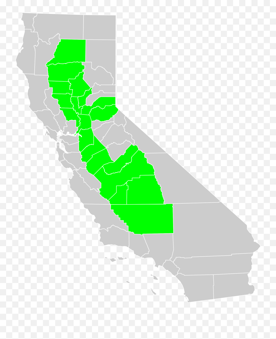 Library Of Jpg Transparent Download California Map Png Files - Map The Central Valley Emoji,California Clipart