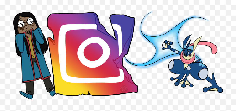 The Instagram Icon Being Distroyed By Greninja While - Fictional Character Emoji,Being Transparent