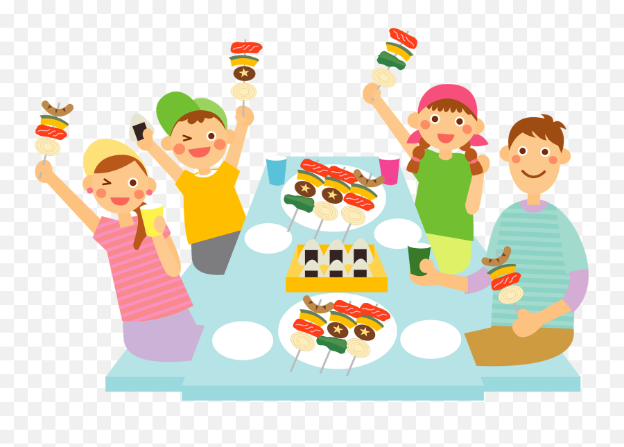 Family Barbecue Picnic Clipart - Family Bbq Clipart Emoji,Family Clipart