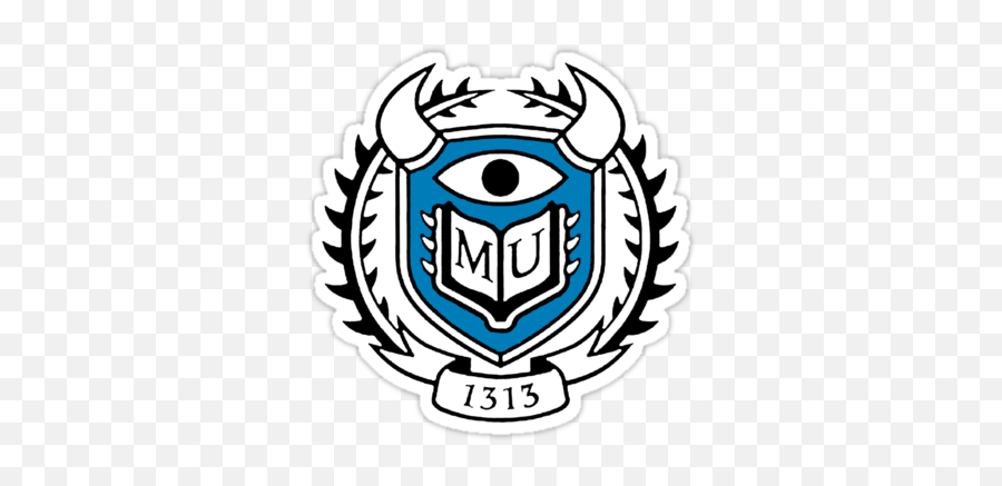 Monsters University Logo Sticker - Logo Monsters University Png Emoji,Monster Inc Logo