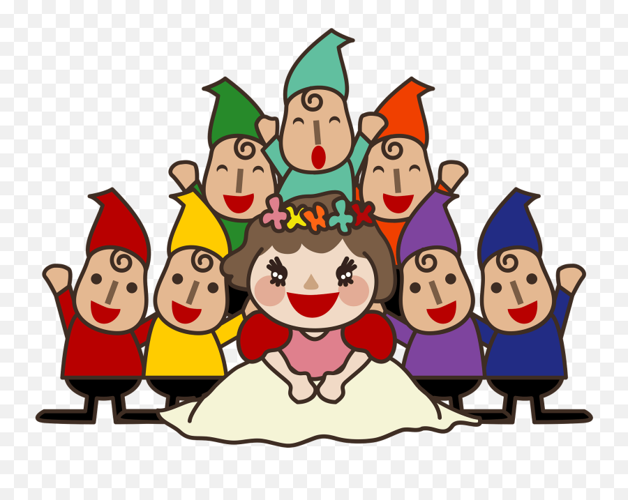 Snow White And The Seven Gnomes Clipart - Christmas Elf Emoji,Snow White Clipart