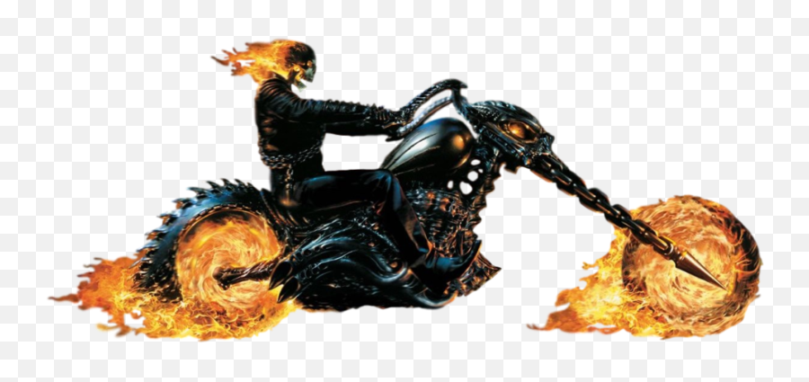 Ghost Rider With Moto - Transparent Ghost Rider Bike Png Emoji,Ghost Rider Png