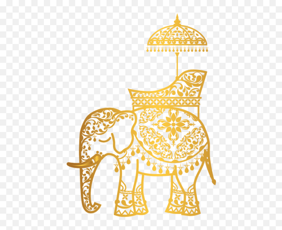 Download Free Png Download Gold Indian Elephant Clipart Png - Wedding Golden Elephant Clipart Emoji,Elephant Clipart