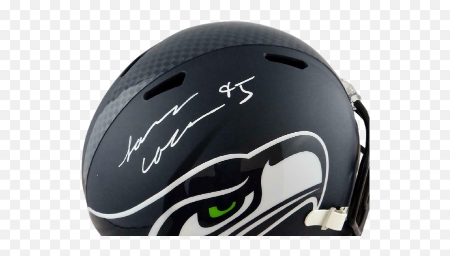 Lj Collier Seattle Seahawks Signed Seattle Seahawks Full - Sized Speed Helmet White Bas Coa Emoji,Seahawks Helmet Logo