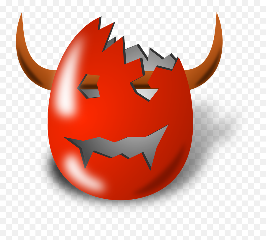 Devil Horns Egg - Huevo De Pascua De Cuernos Emoji,Devil Horns Png